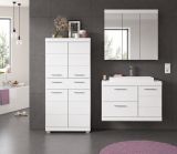 Waschtisch Set Shawn in wei� Hochglanz Waschbeckenunterschrank MIT Waschbecken 80 cm