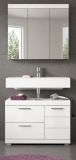 Badm�bel Set 2-teilig Shawn in wei� Hochglanz Badkombination 80 x 191 cm
