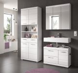 Badm�bel Set 2-teilig Shawn in wei� Hochglanz Badkombination 80 x 191 cm