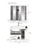 Badm�bel Set 3-teilig Shawn in wei� Hochglanz Badkombination mit Waschbecken 80 x 191 cm