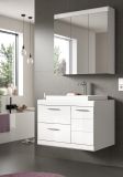 Badm�bel Set 3-teilig Shawn in wei� Hochglanz Badkombination mit Waschbecken 80 x 191 cm