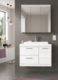 Badm�bel Set 3-teilig Shawn in wei� Hochglanz Badkombination mit Waschbecken 80 x 191 cm