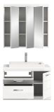 Badm�bel Set 3-teilig Shawn in wei� Hochglanz Badkombination mit Waschbecken 80 x 191 cm