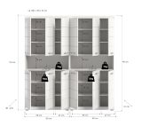 Badezimmer Hochschrank Set Shawn in wei� Hochglanz 2x Mehrzweckschrank 180 x 191 cm