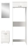 Badm�bel Set 3-teilig Shawn in wei� Hochglanz Badkombination 121 x 200 cm