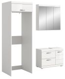 Badm�bel Set 3-teilig Shawn in wei� Hochglanz Badkombination 161 x 200 cm
