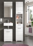 Badm�bel Set 3-teilig Shawn in wei� Hochglanz Badkombination 92 x 200 cm