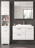 Badm�bel Set 4-teilig Shawn in wei� Hochglanz Badkombination mit Waschbecken 132 x 191 cm