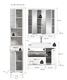 Badm�bel Set 4-teilig Shawn in wei� Hochglanz Badkombination mit Waschbecken 132 x 191 cm