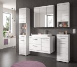 Badm�bel Set 4-teilig Shawn in wei� Hochglanz Badkombination mit Waschbecken 132 x 191 cm