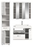 Badm�bel Set 4-teilig Shawn in wei� Hochglanz Badkombination mit Waschbecken 132 x 191 cm