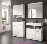 Badm�bel Set 4-teilig Shawn in wei� Hochglanz Badkombination 169 x 191 cm