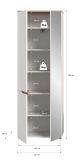 Garderobenschrank Cooper in wei� und Artisan Eiche 65 x 190 cm variable Inneneinteilung, Soft-Close