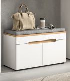 Garderobe Sitzbank Cooper in wei� und Artisan Eiche Garderobenbank 80 cm, Soft-Close