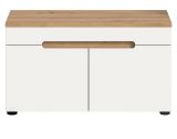 Garderobe Sitzbank Cooper in wei� und Artisan Eiche Garderobenbank 80 cm, Soft-Close