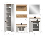 Garderobe Set 6-teilig Cooper in wei� und Artisan Eiche, Komplett-Set mit Soft-Close