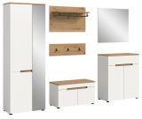 Garderobe Set 6-teilig Cooper in wei� und Artisan Eiche, Komplett-Set mit Soft-Close