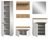 Garderobe Set 6-teilig Cooper in wei� und Artisan Eiche, Komplett-Set mit Soft-Close