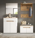 Garderobe Set 5-teilig Cooper in wei� und Artisan Eiche 175 cm, Soft-Close