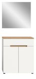 Garderobe Set 2-teilig Cooper in wei� und Artisan Eiche Schuhkommode und Spiegel, Soft-Close