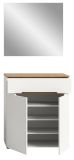 Garderobe Set 2-teilig Cooper in wei� und Artisan Eiche Schuhkommode und Spiegel, Soft-Close