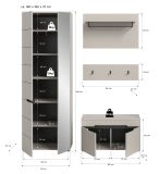 Garderobe Set 4-teilig Cooper in Kaschmir 160 cm, Soft-Close