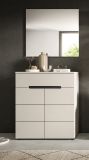 Garderobe Set 2-teilig Cooper in Kaschmir Schuhkommode und Spiegel, Soft-Close
