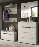Garderobe Set 2-teilig Cooper in Kaschmir Schuhkommode und Spiegel, Soft-Close