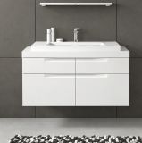 Waschtisch Set Gusto in wei� matt Waschbeckenunterschrank h�ngend MIT Waschbecken 100 cm