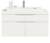 Waschtisch Set Gusto in wei� matt Waschbeckenunterschrank h�ngend MIT Waschbecken 100 cm