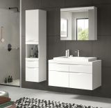 Badezimmer Hochschrank Gusto in wei� matt Badschrank h�ngend 38 x 166 cm