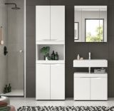 Badezimmer Hochschrank Gusto in wei� matt Badschrank h�ngend 38 x 166 cm