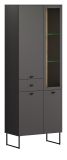 Vitrine Nuvola in grau und Eiche Evoke, Wohn- und Esszimmer Vitrinenschrank 70 x 197 cm