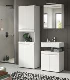 Badezimmer Spiegelschrank Gusto in wei� matt Badschrank 3-t�rig inkl. LED 60 x 70 cm