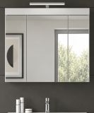 Badezimmer Spiegelschrank Gusto in wei� matt Badschrank 3-t�rig inkl. LED 80 x 70 cm