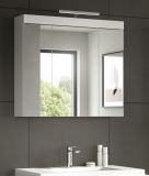 Badezimmer Spiegelschrank Gusto in wei� matt Badschrank 3-t�rig inkl. LED 80 x 70 cm