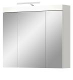 Badezimmer Spiegelschrank Gusto in wei� matt Badschrank 3-t�rig inkl. LED 80 x 70 cm