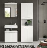 Badm�bel Set 3-teilig Gusto in wei� matt Badkombination 135 x 194 cm