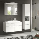 Badm�bel Set 4-teilig Gusto in wei� matt Badkombination mit Waschbecken 153 x 194 cm