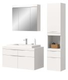 Badm�bel Set 4-teilig Gusto in wei� matt Badkombination mit Waschbecken 153 x 194 cm