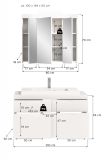 Badm�bel Set 3-teilig Gusto in wei� matt Badkombination mit Waschbecken 100 x 194 cm