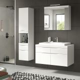 Badm�bel Set 3-teilig Gusto in wei� matt Badkombination mit Waschbecken 100 x 194 cm