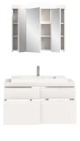 Badm�bel Set 3-teilig Gusto in wei� matt Badkombination mit Waschbecken 100 x 194 cm