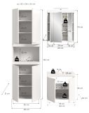 Badm�bel Set 4-teilig Gusto in wei� matt Badkombination inkl. LED 135 x 194 cm