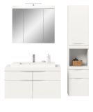 Badm�bel Set 5-teilig Gusto in wei� matt Badkombination mit Waschbecken und LED 153 x 194 cm