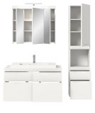 Badm�bel Set 5-teilig Gusto in wei� matt Badkombination mit Waschbecken und LED 153 x 194 cm
