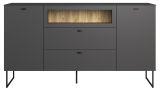 Sideboard Nuvola in grau und Eiche Evoke, Wohn- und Esszimmer Kommode 152 x 84 cm