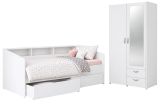 Parisot Kinder- und Jugendzimmer Sleep43 in wei� Komplett-Set 2-teilig mit Stauraumbett und Kleiderschrank