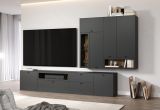 Wohnwand Nuvola in grau und Eiche Evoke Wohnkombination 4-teilig 305 x 208 cm