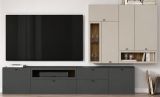 Wohnwand Nuvola in grau und Kaschmir Wohnkombination 4-teilig 305 x 208 cm